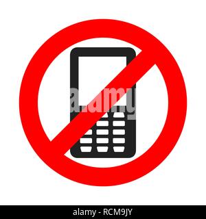 NO phone sign. Vector illustration. NO cell phone. Do not use your phone Stock Vector