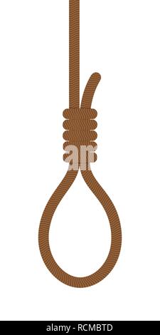 Gallows in flat design. Vector illustration. Hangman rope, isolated on white background. Stock Vector