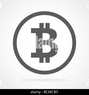 Bitcoin icon in a flat design. Vector illustration. Bitcoin as cryptocurrency symbol, isolated on light background Stock Vector