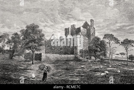 Craigmillar Castle; Edinburgh, Scotland, 19th century Stock Photo