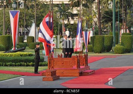 Czech Prime Minister Andrej Babis (2nd from right) meet with his Thai counterpart Prayut Chan-o-cha (right) during visit of Thailand, in Bangkok, on January 16, 2019. (CTK Photo/Radek Jozifek) Stock Photo