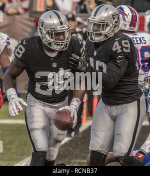 Oakland Raiders running back Jamize Olawale tackled for a safety