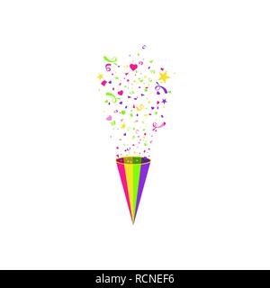 Vector confetti. Festive illustration. Party popper isolated on white background Stock Vector