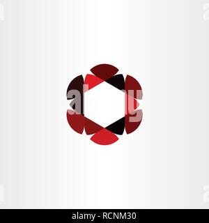 abstract icon red black business hexagon logo design Stock Vector