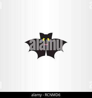 bat icon symbol black logo design vector Stock Vector