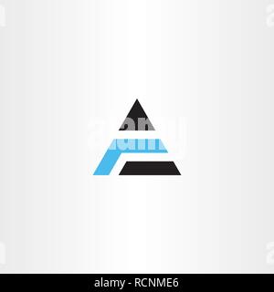 blue black a letter triangle logo symbol Stock Vector