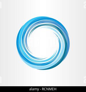blue wave circle symbol water flow design Stock Vector