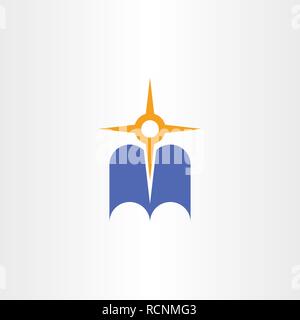compass and map icon navigation book logo vector design Stock Vector