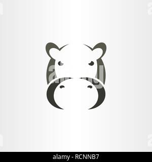 hippo logo vector icon sign symbol illustration design Stock Vector