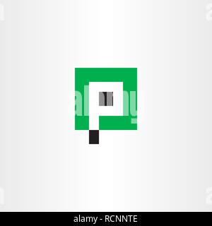 letter p vector icon parking logo sign symbol Stock Vector