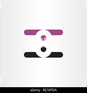 number eight 8 logo negative space design logotype Stock Vector