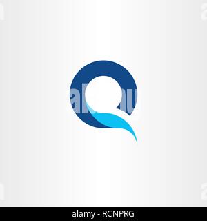 q logo letter blue symbol fresh water icon logotype Stock Vector