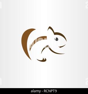 squirrel logo stylized icon vector sign design Stock Vector
