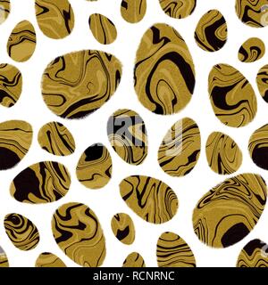 Eggs seamless liquid gold pattern Stock Photo