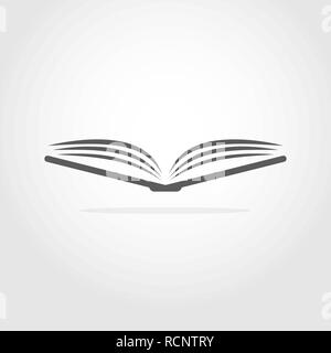 Book icon in flat design. Vector Illustration. Gray book isolated on light background Stock Vector