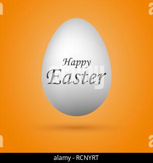 Egg with Happy Easter lettering. Vector illustration. Festive Easter card with egg. Stock Vector