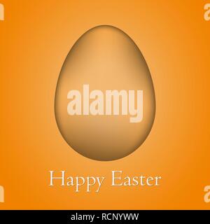 Egg with Happy Easter lettering. Vector illustration. Festive Easter card with egg. Stock Vector