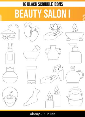 Black pictograms / icons on wellness. This icon set is perfect for creative people and designers who need the theme of beauty salon in their graphic d Stock Vector