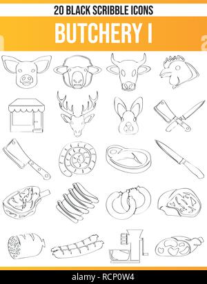Black pictograms / icons on butchery. This icon set is perfect for creative people and designers who need the issue of meat in their graphic designs. Stock Vector