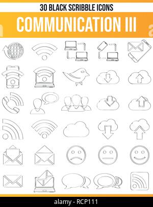 Black pictograms / icons on communication. This icon set is perfect for creative people and designers who need the issue of online communication in th Stock Vector