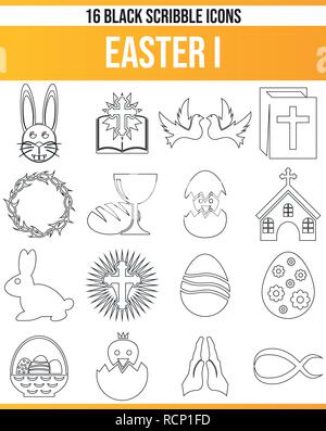 Black pictograms / icons for Easter. This icon set is perfect for creative people and designers who need the theme of Easter in their graphic designs. Stock Vector