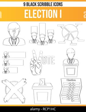 Black pictograms / icons on election. This icon set is perfect for creative people and designers who need the subject of policy in their graphic desig Stock Vector