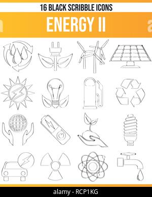 Black pictograms / icons on renewable energy. This icon set is perfect for creative people and designers who need the subject of technology in their g Stock Vector