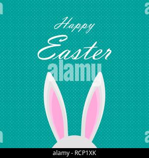 Easter background with rabbit ears. Vector illustration. Pop art Easter greeting card Stock Vector