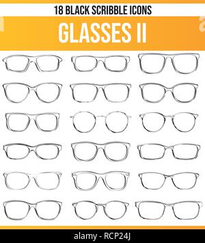 Black pictograms / icons on glasses. This icon set is perfect for creative people and designers who need the topic glasses in their graphic designs. Stock Vector