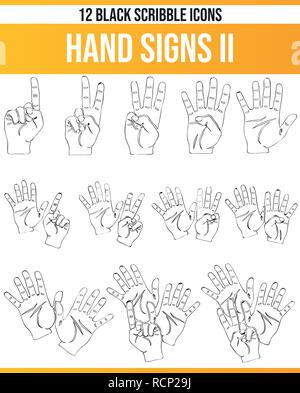 Black pictograms / icons on hand. This icon set is perfect for creative people and designers who need the theme of hands in their graphic designs. Stock Vector