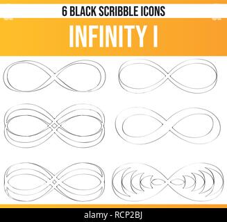 Black pictograms / icons on infinite. This icon set is perfect for creative people and designers who need the theme of infinity in their graphic desig Stock Vector