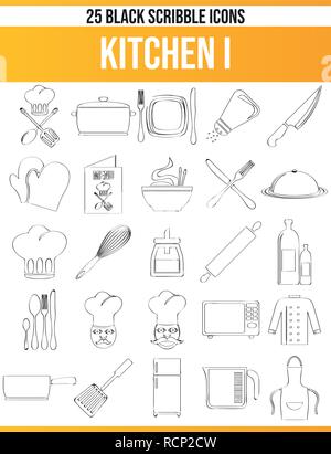 Black pictograms / icons on kitchen. This icon set is perfect for creative people and designers who cook the topic in their graphic design need. Stock Vector