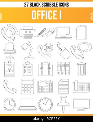 Black pictograms / icons for Office. This icon set is perfect for creative people and designers who need the theme work in their graphic designs. Stock Vector