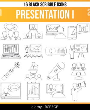 Black pictograms / icons on the conference. This icon set is perfect for creative people and designers who need the subject presentation in their grap Stock Vector