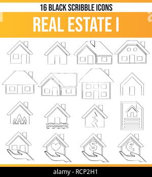 Black pictograms / icons on the subject property. This icon set is perfect for creative people and designers who need the real estate aspect in their  Stock Vector