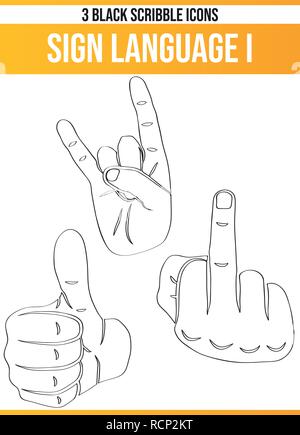 Black pictograms / icons on sign language. This icon set is perfect for creative people and designers who need the theme of hands in their graphic des Stock Vector