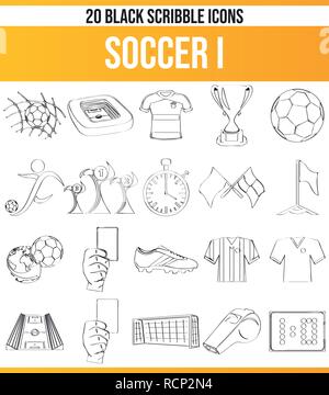 Black pictograms / icons about football. This icon set is perfect for creative people and designers who need the theme of football in their graphic de Stock Vector