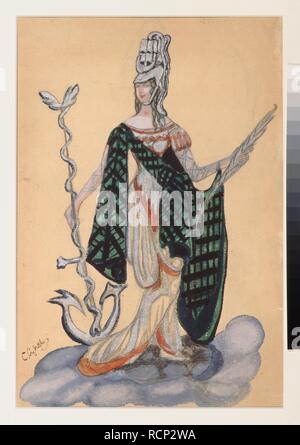 Costume design for the theatre play Triumph of the States by A. Bobrishchev-Pushkin. Museum: State A. Radishchev Art Museum, Saratov. Author: Sudeykin, Sergei Yurievich. Stock Photo