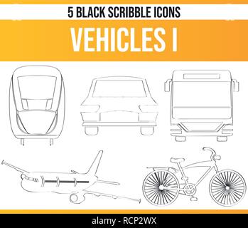 Black pictograms / icons on vehicles. This icon set is perfect for creative people and designers who need the theme of traveling in their graphic desi Stock Vector