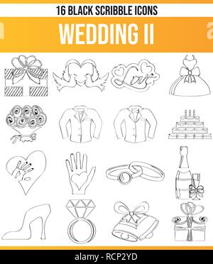 Black pictograms / icons on wedding. This icon set is perfect for creative people and designers who need the theme of love in their graphic designs. Stock Vector