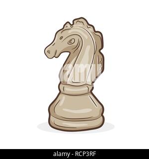Chess Horse icon in flat design. Vector illustration. Cute chess Horse, isolated on white background Stock Vector