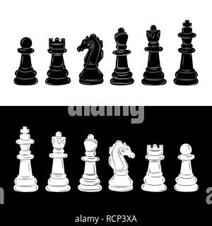 Black chess King piece on white background Stock Vector Image & Art - Alamy