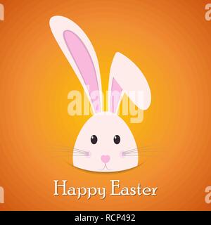 Easter background with rabbit. Vector illustration. Happy Easter card with cute rabbit Stock Vector