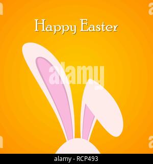 Easter background with rabbit ears. Vector illustration. Happy Easter card with rabbit ears Stock Vector