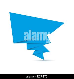 Abstract origami speech bubble. Vector illustration. Paper speech bubble isolated Stock Vector