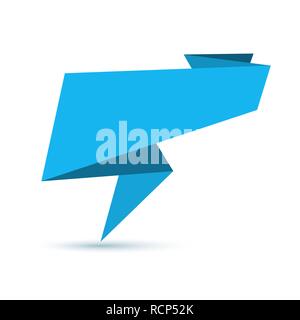 Abstract origami speech bubble. Vector illustration. Paper speech bubble isolated Stock Vector