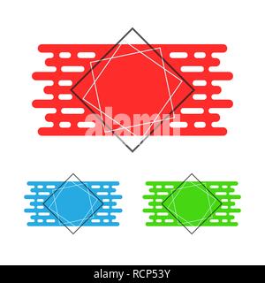 Set of abstract colored banners in flat design. Vector illustration. Modern geometric template Stock Vector