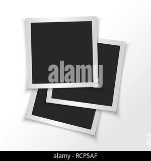 Set of paper photo frames isolated. Vector illustration. Empty photo frames. Stock Vector