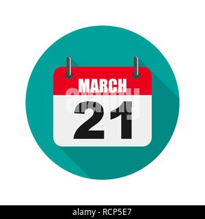 Calendar of world Down Syndrome day. Vector illustration. Calendar for