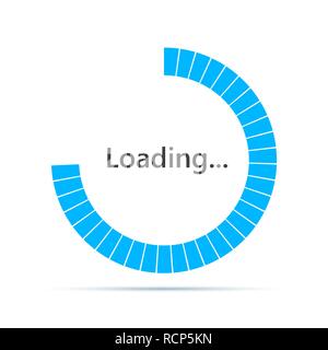Round Loading bar element icon. Vector illustration. Download sign in flat design, isolated. Stock Vector